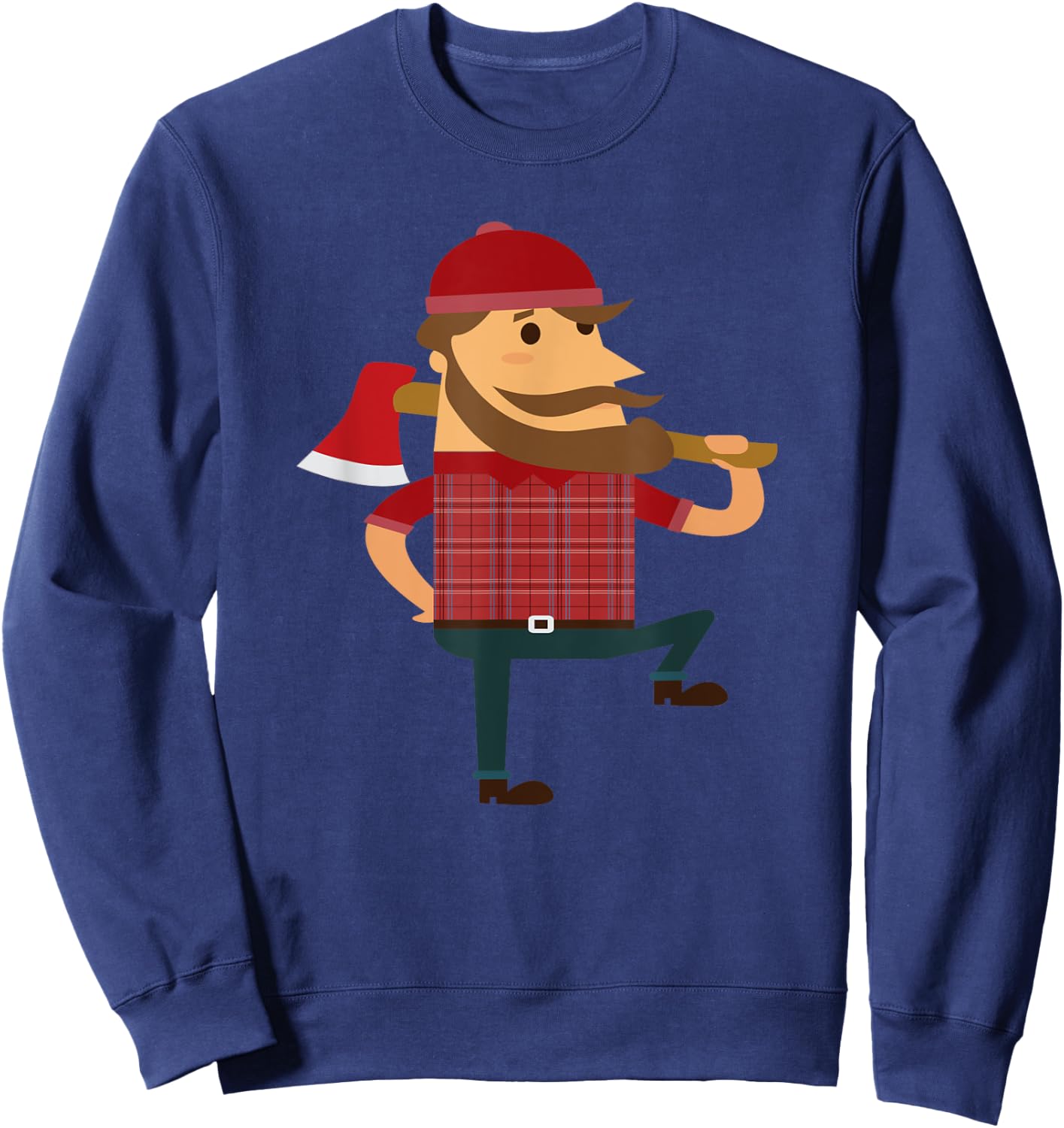 Lumberjack Hipster Mountain Man Flannel Axe Sweatshirt - Sweatshirt | Navy