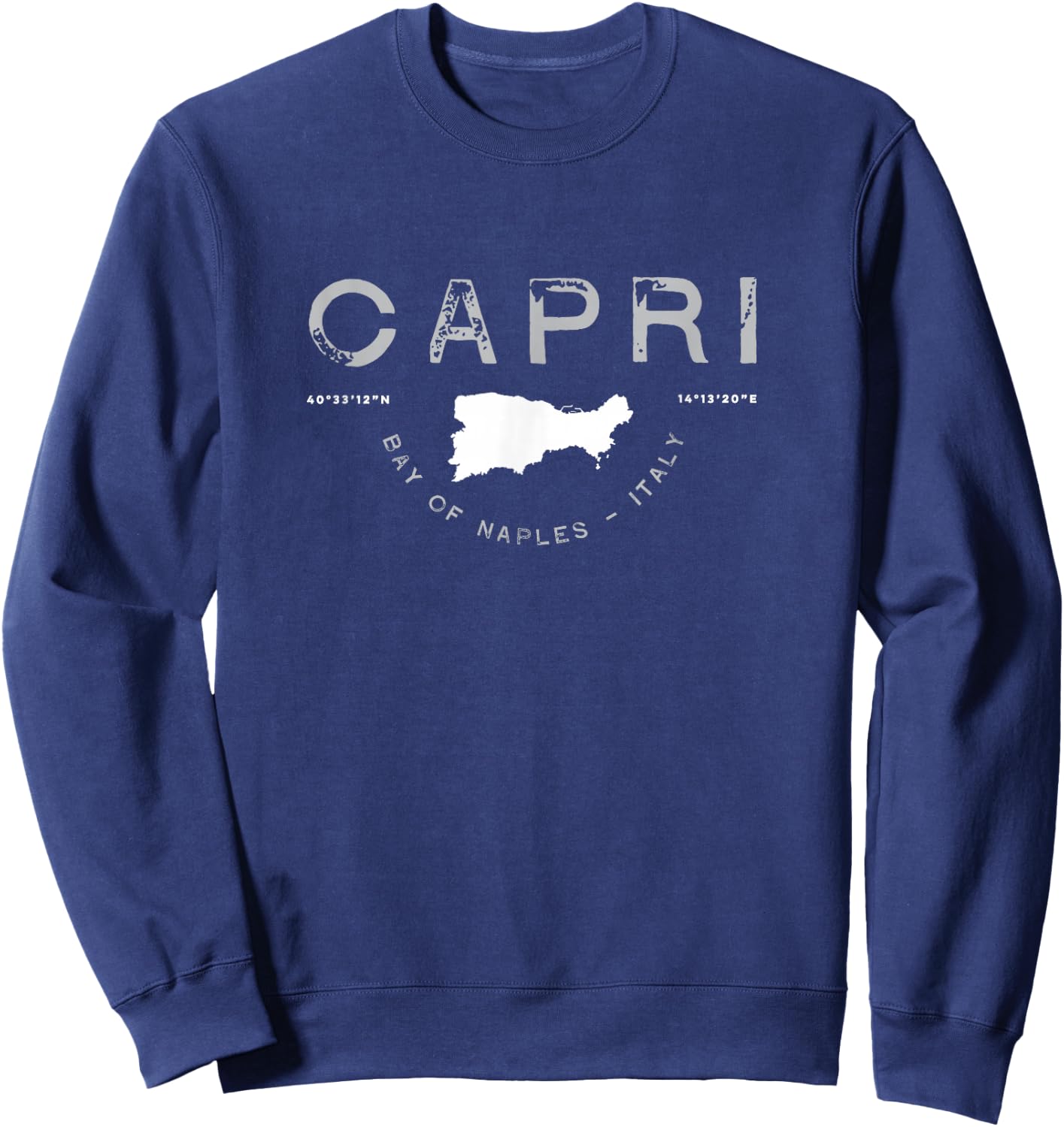 Capri Naples Italy Graphic Vintage Retro T Shirt Sweatshirt - Sweatshirt | Navy