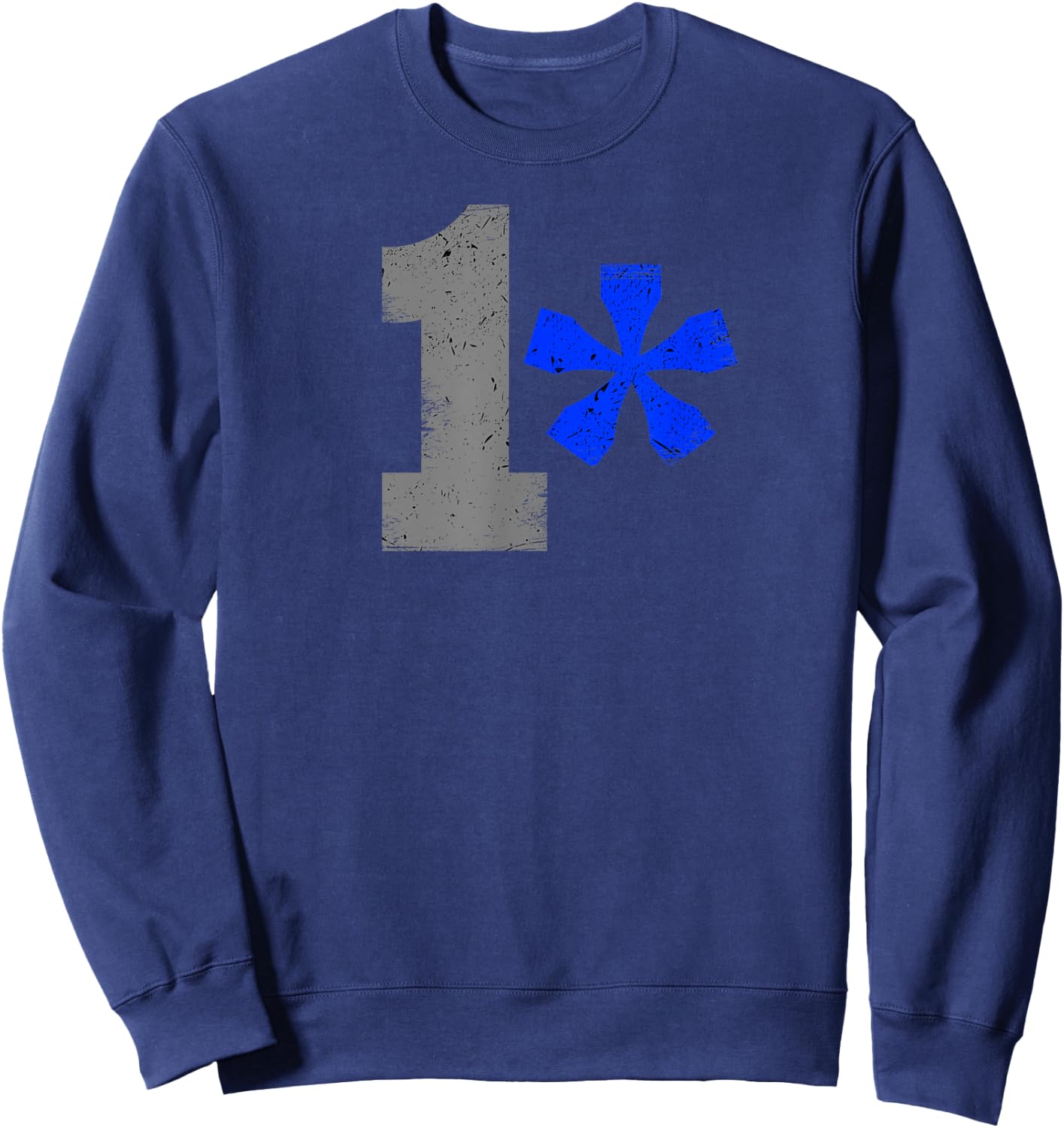 Police Officer Gift 1 Asterisk Thin Blue Line Sweatshirt - Sweatshirt | Navy