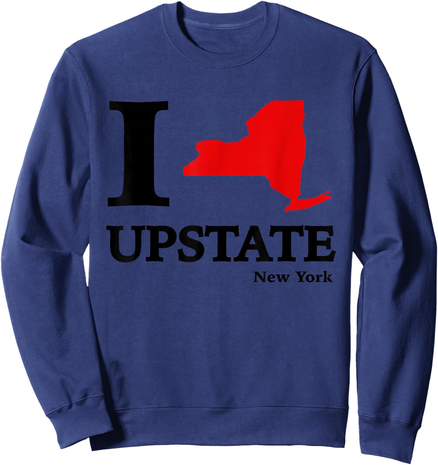 I Love Upstate NY - New York Heart Map Sweatshirt - Sweatshirt | Navy