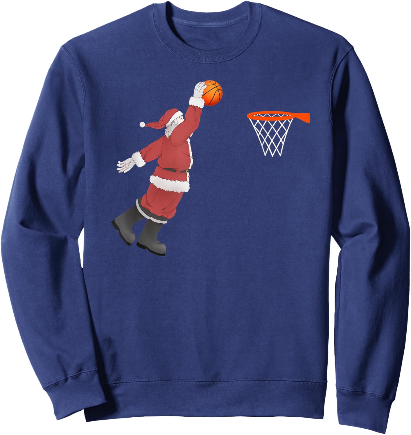 Dunking Santa Basketball Shirt for Christmas - Dunk! Sweatshirt - Sweatshirt | Navy