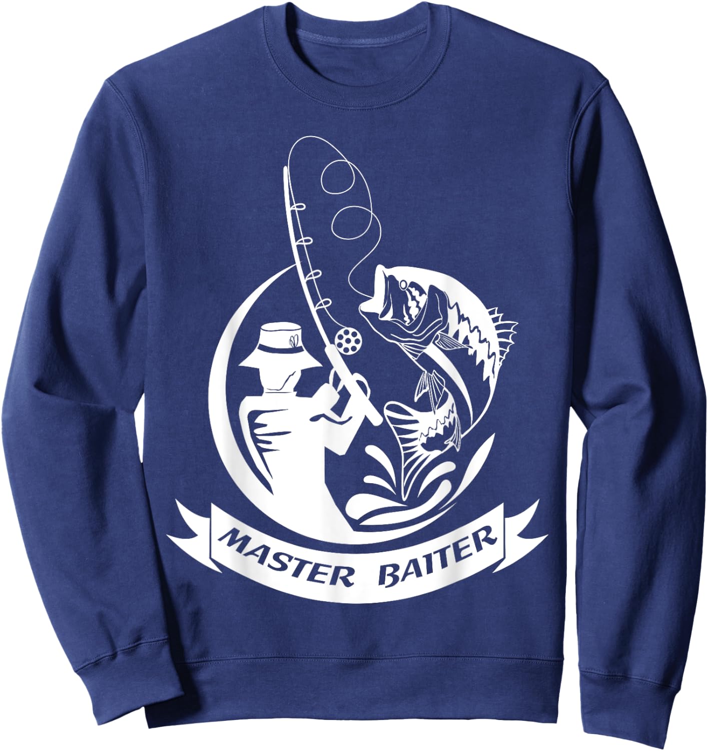 Master Baiter Fishing Hook - Funny Fisherman Gift Sweatshirt - Sweatshirt | Navy