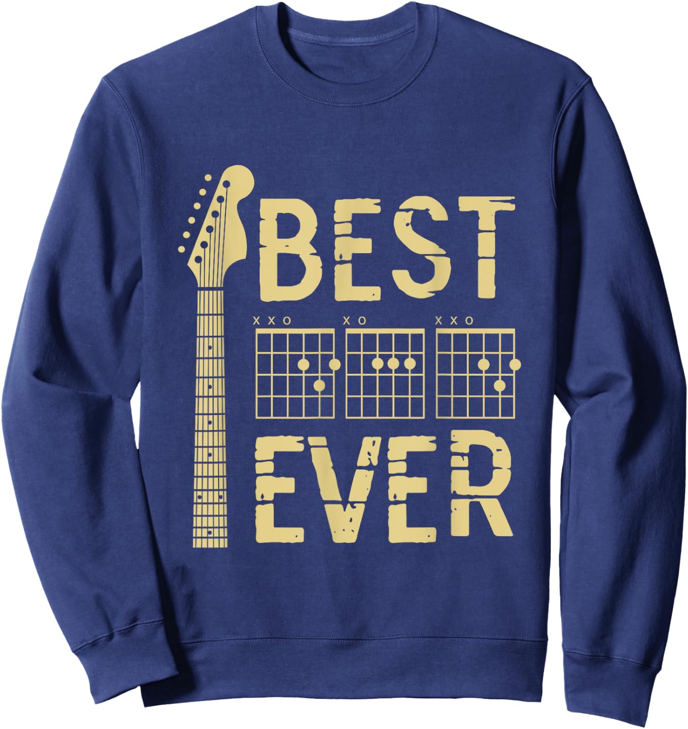 Guitarist Father Best Dad Ever D A D Chord Gifts Guitar Sweatshirt - Sweatshirt | Navy