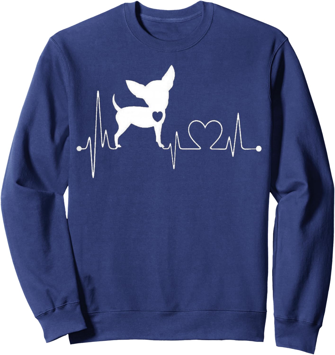 Cute Chihuahua Dog Heartbeat women kids Sweatshirt - Sweatshirt | Navy