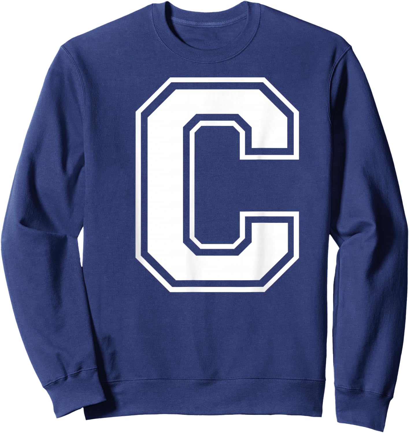 Letter C Capital Alphabet College Varsity Monogram Club Sweatshirt - Sweatshirt | Navy
