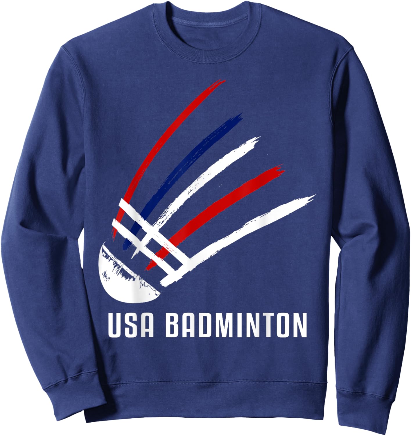 USA Badminton Shuttlecock Red White Blue Sweatshirt - Sweatshirt | Navy