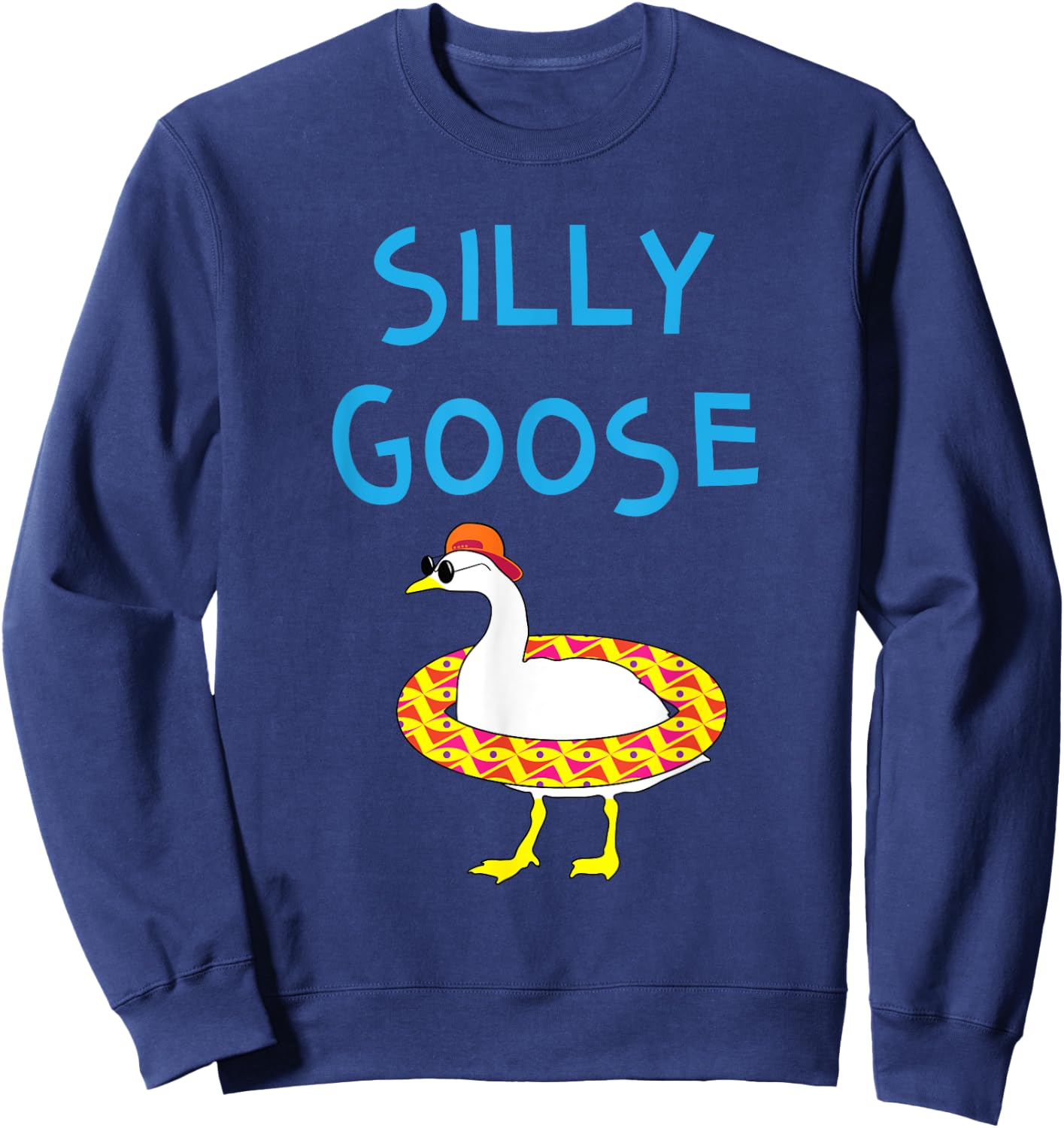 Silly Goose Funny Halloween Sunglasses & Floatie Sweatshirt - Sweatshirt | Navy
