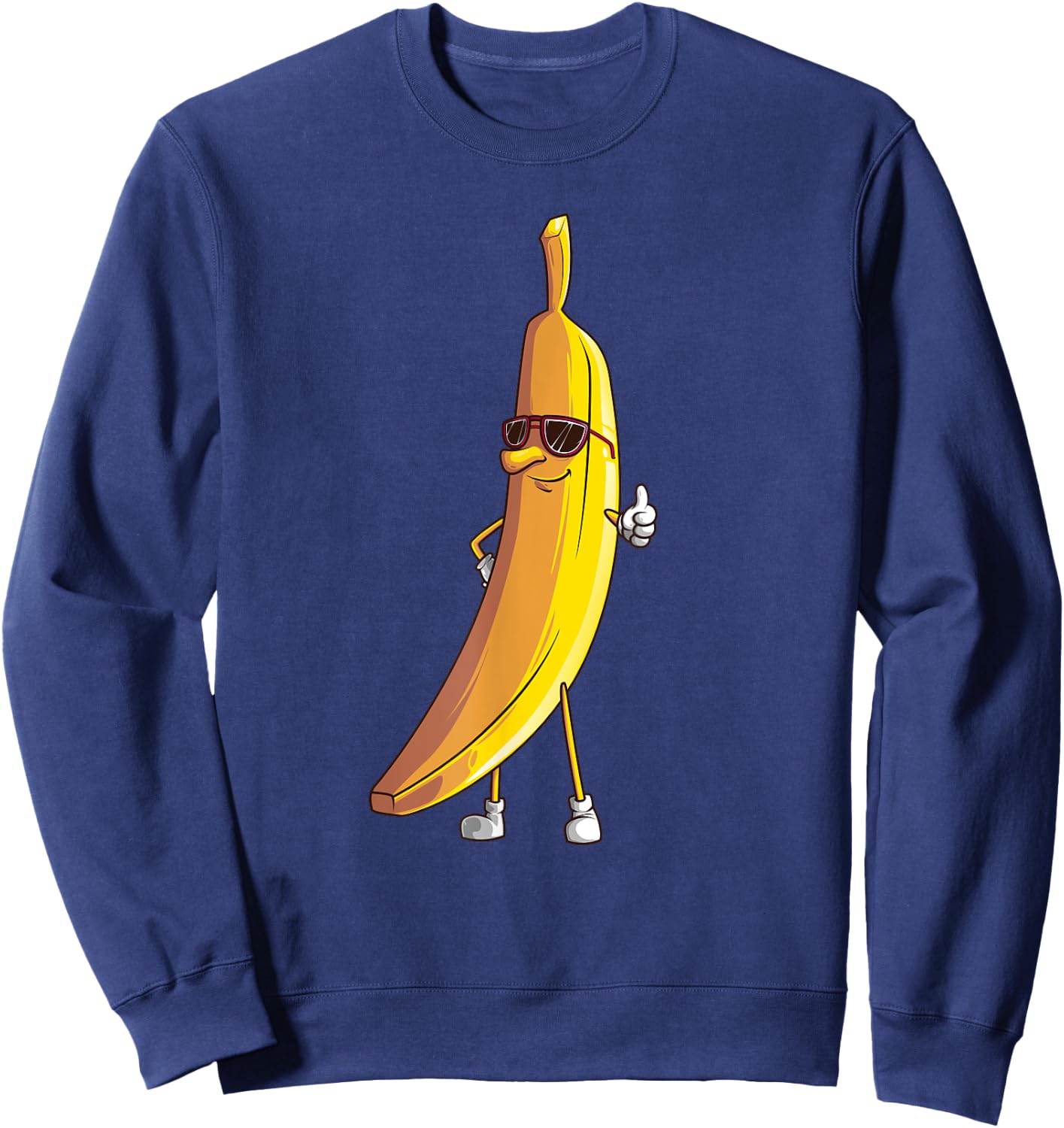 Cool Banana Wearing Sunglasses | Funny Fruit Eyewear Gift Sweatshirt - Sweatshirt | Navy