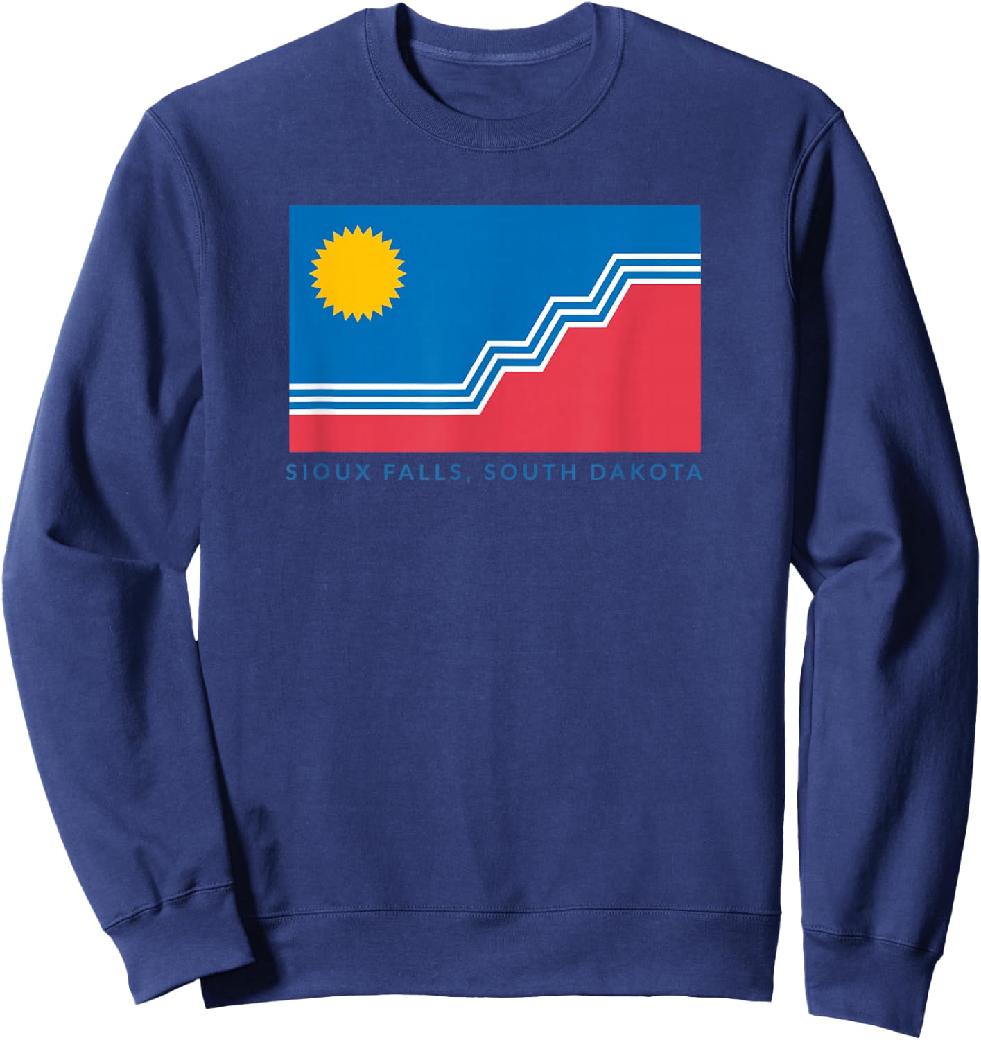 Sioux Falls Flag with "Sioux Falls, South Dakota" Sweatshirt - Sweatshirt | Navy
