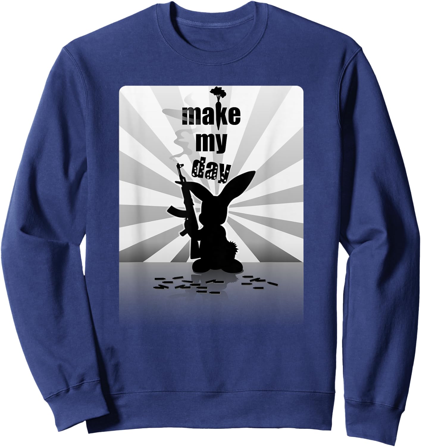 Bunny Rabbit Animal Attitude Guns Humor Cool T Shirt Sweatshirt - Sweatshirt | Navy