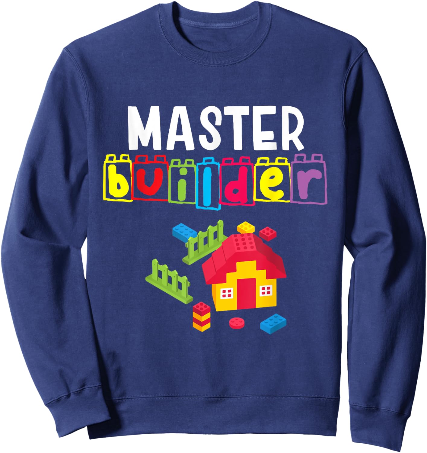 Master Builder - Building Blocks - Brick Builders Toys Gift Sweatshirt - Sweatshirt | Navy