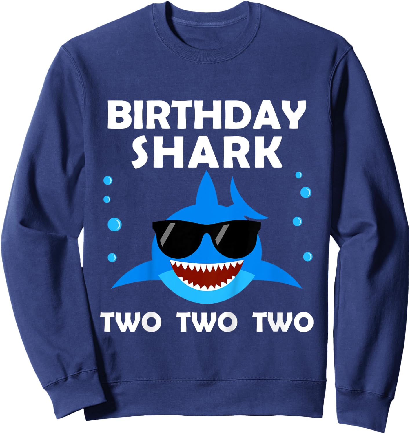 2nd Birthday Boy Shark Two Matching Party Gifts for Kids Sweatshirt - Sweatshirt | Navy