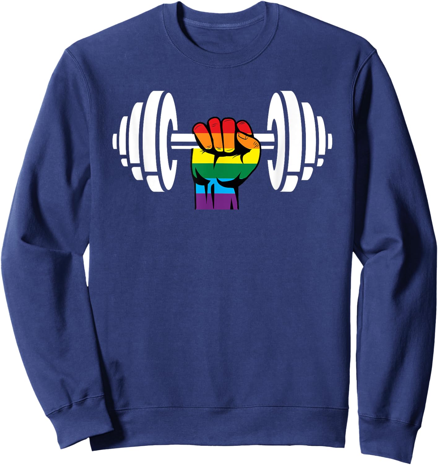 Gay Pride Gym Design Rainbow flag Sweatshirt - Sweatshirt | Navy
