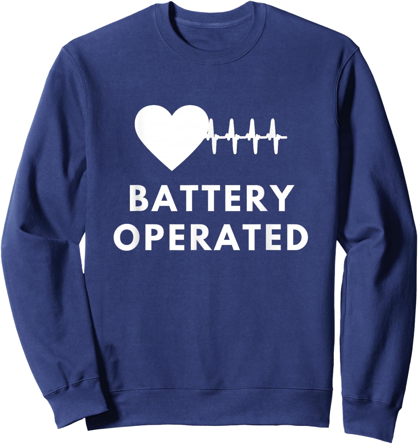 Battery Heart Implantable Cardioverter Defibrillator Sweatshirt - Sweatshirt | Navy