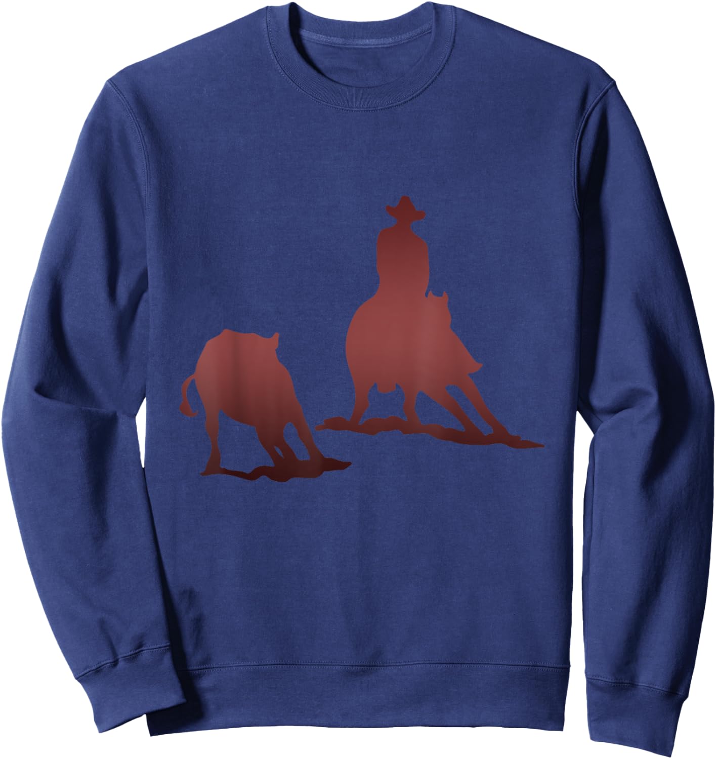 Cutting Horse and Rider Cutting Cattle Sweatshirt - Sweatshirt | Navy