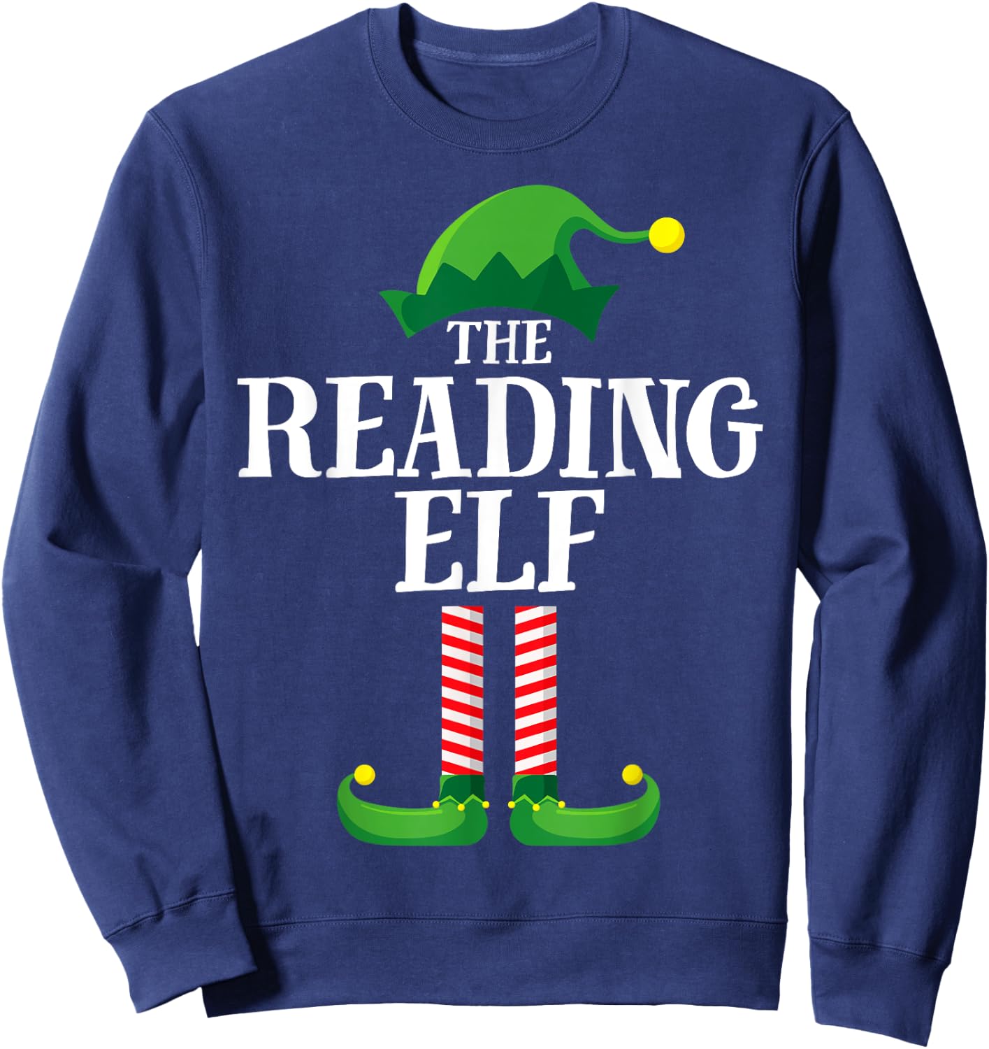 Reading Elf Matching Family Group Christmas Party Pyjamas Sweatshirt - Sweatshirt | Navy