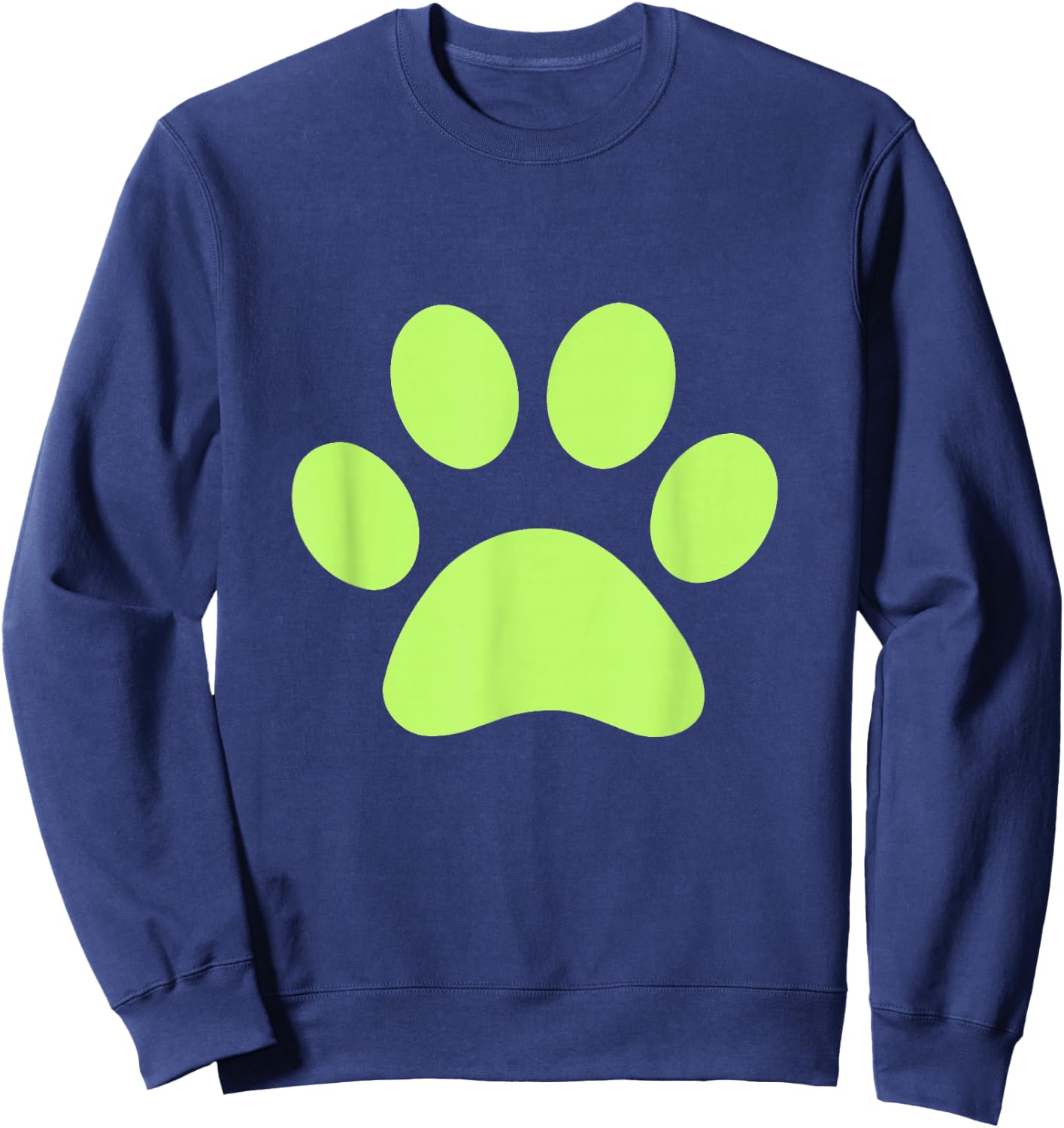 Lime Green Paw Print Dog Lover Sweatshirt - Sweatshirt | Navy