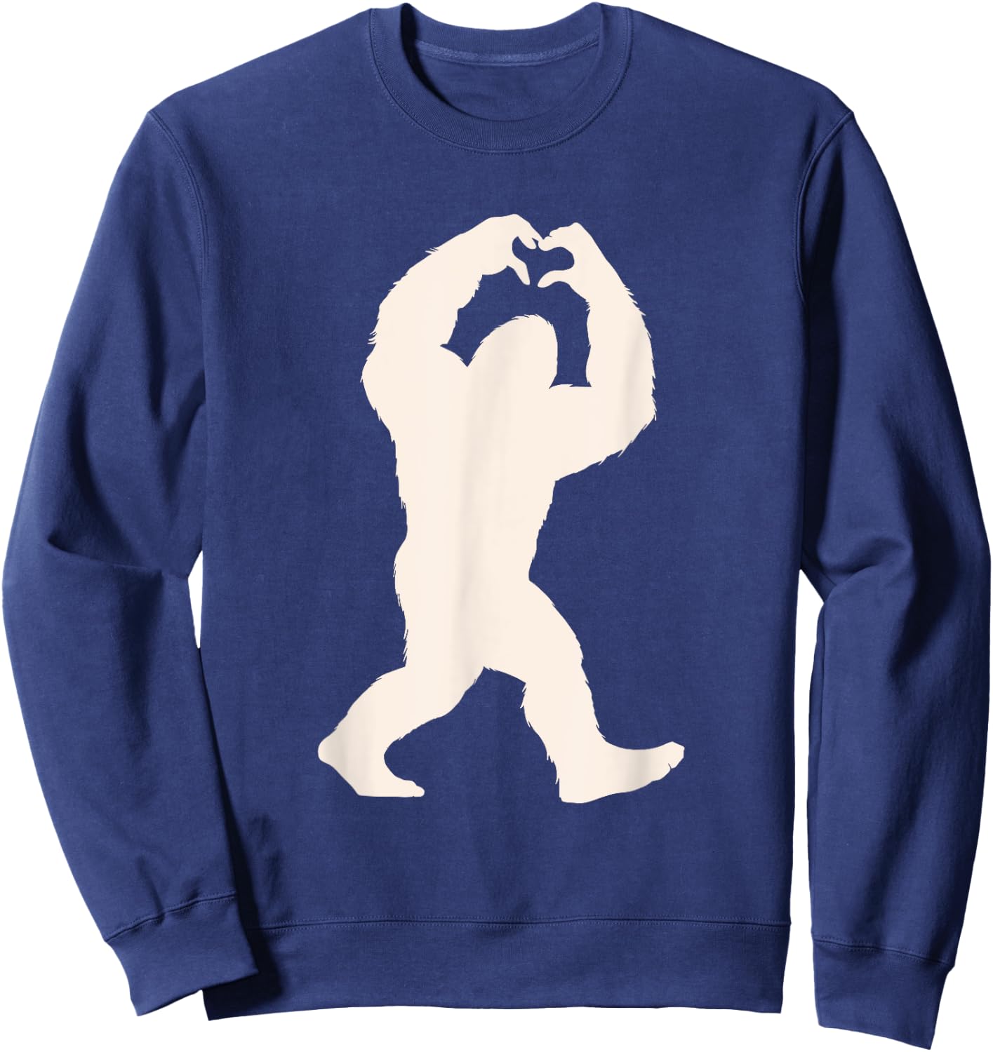 Funny Bigfoot Heart Women Men Kids Bigfoot Love with Heart Sweatshirt - Sweatshirt | Navy