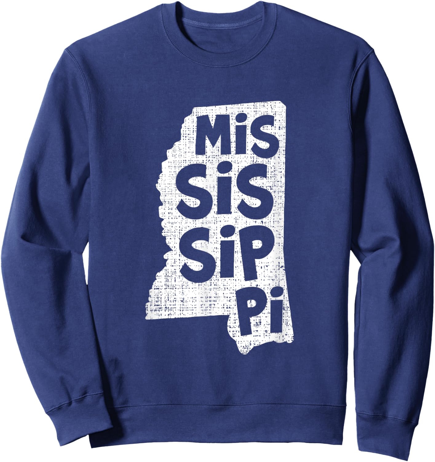 Mississippi State Lines Map Souvenir Gift Sweatshirt - Sweatshirt | Navy