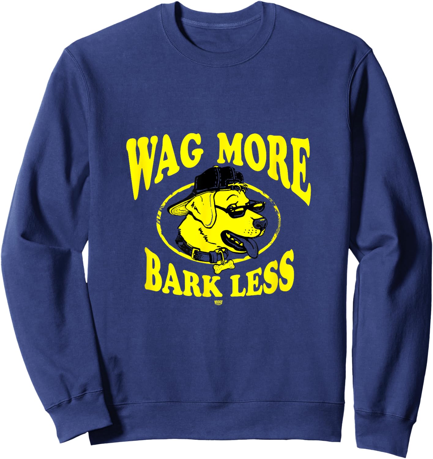 Wag More Bark Less Golden Retriever Sweatshirt - Sweatshirt | Navy