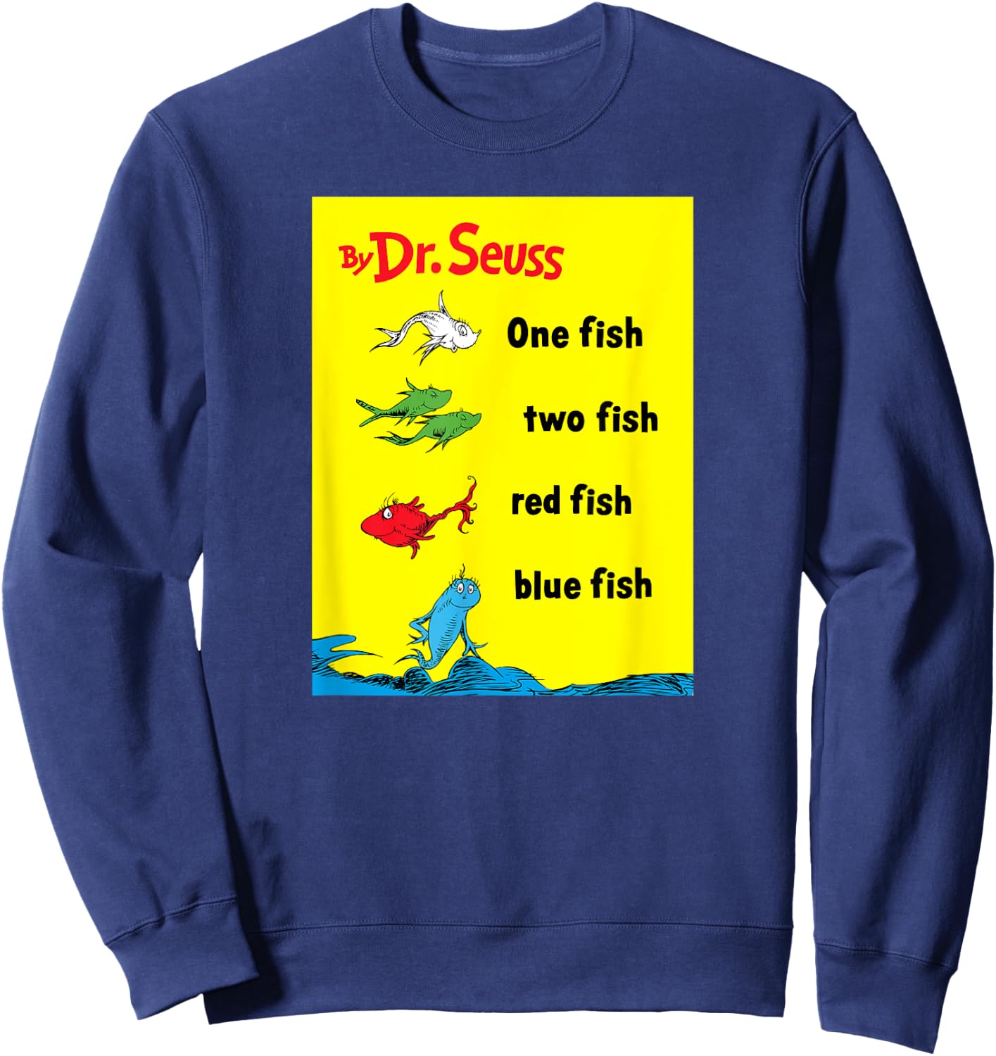 Dr. Seuss One Fish Two Fish Book Cover Sweatshirt - Sweatshirt | Navy