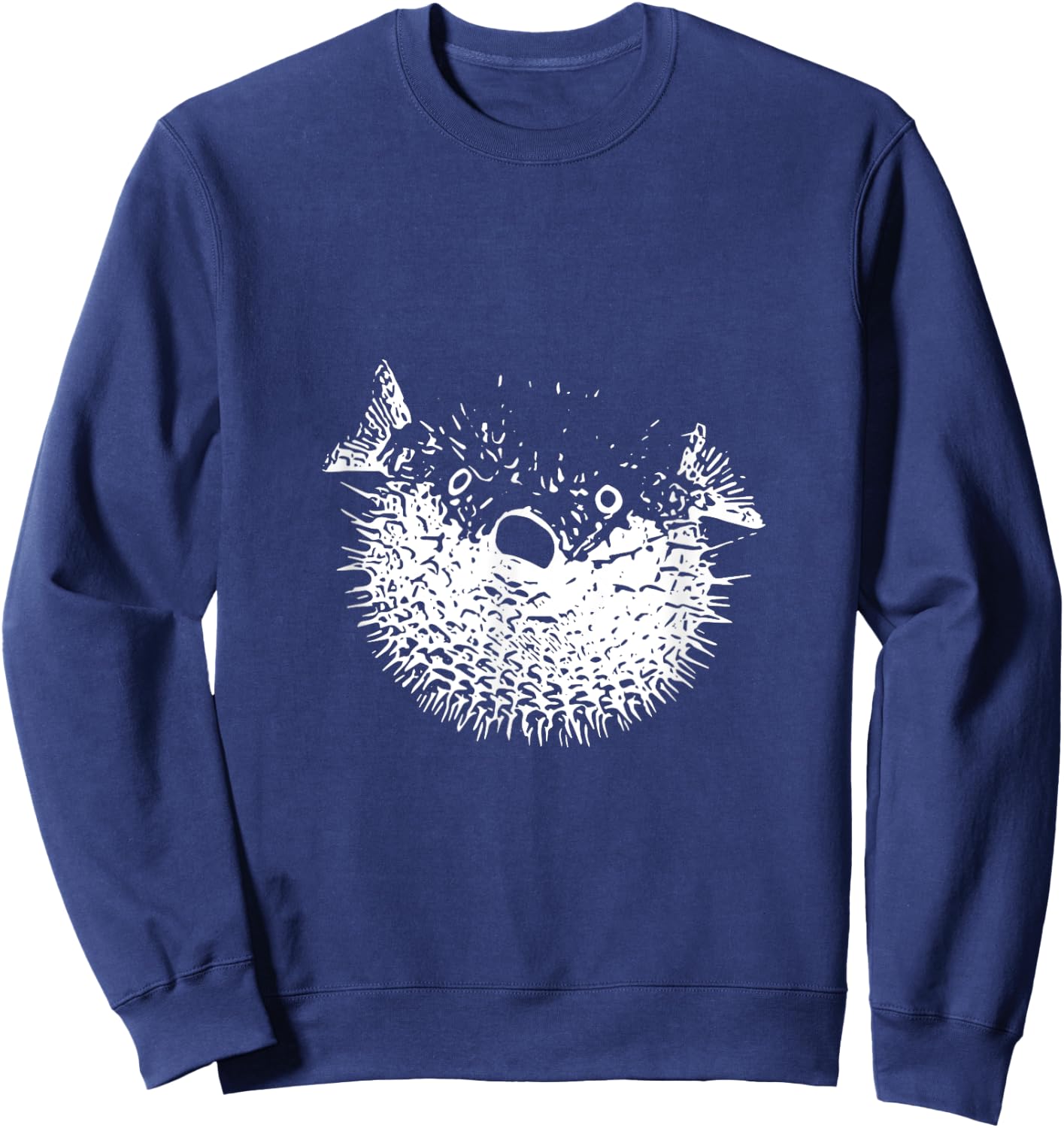 Simple Blowfish Shirt - Funny Blowfish Animal Sweatshirt - Sweatshirt | Navy