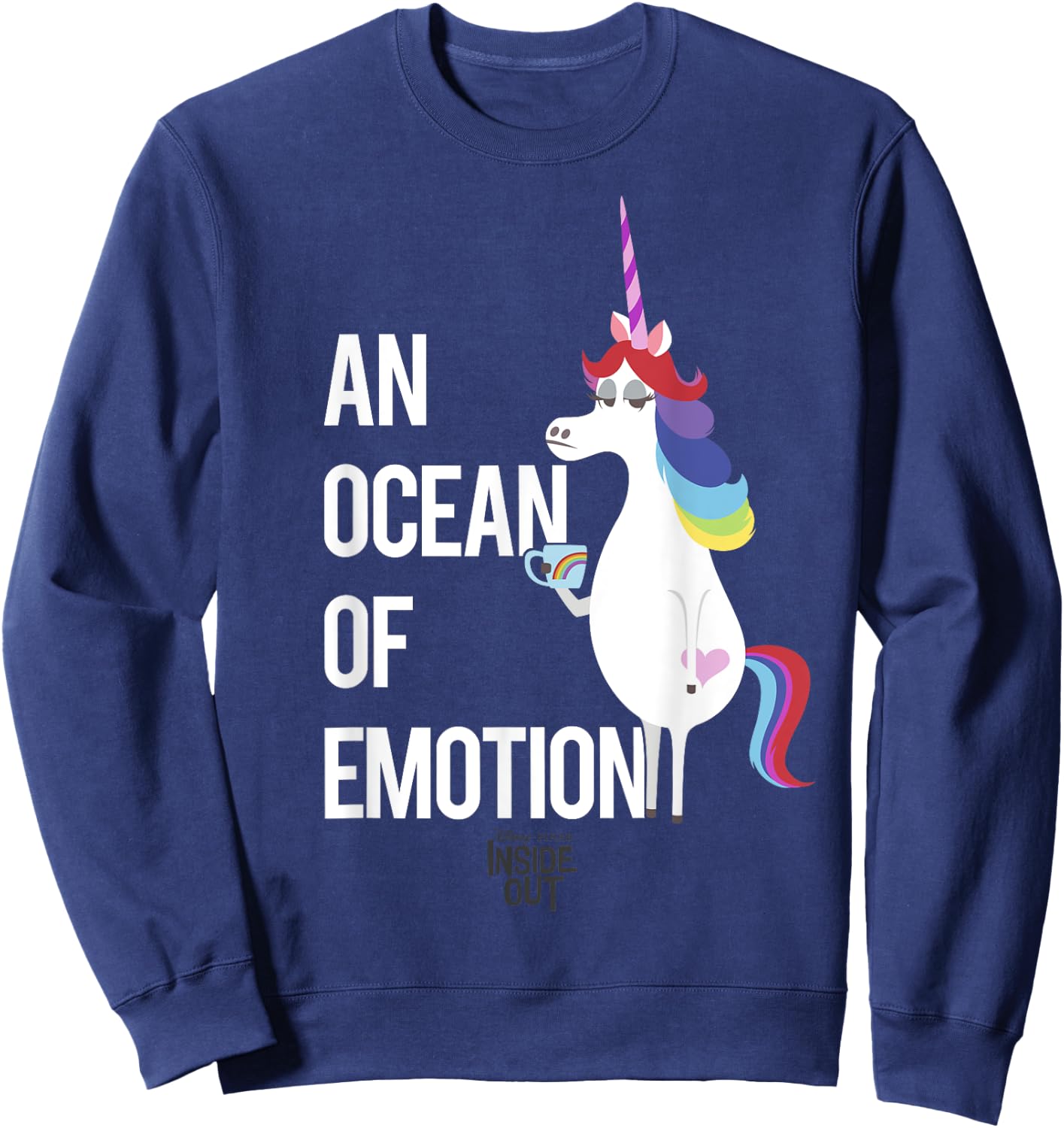 Disney Pixar Inside Out Unicorn An Ocean Of Emotion Logo Sweatshirt - Sweatshirt | Navy