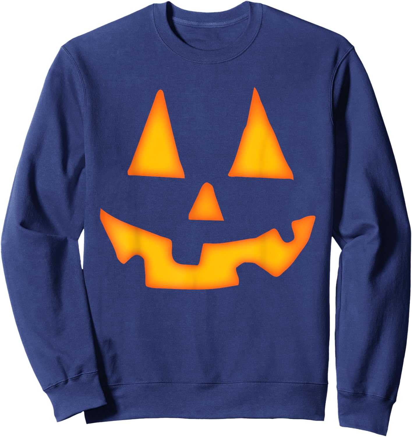 Pumpkin Halloween Women Jack O Lantern Face Sweatshirt - Sweatshirt | Navy