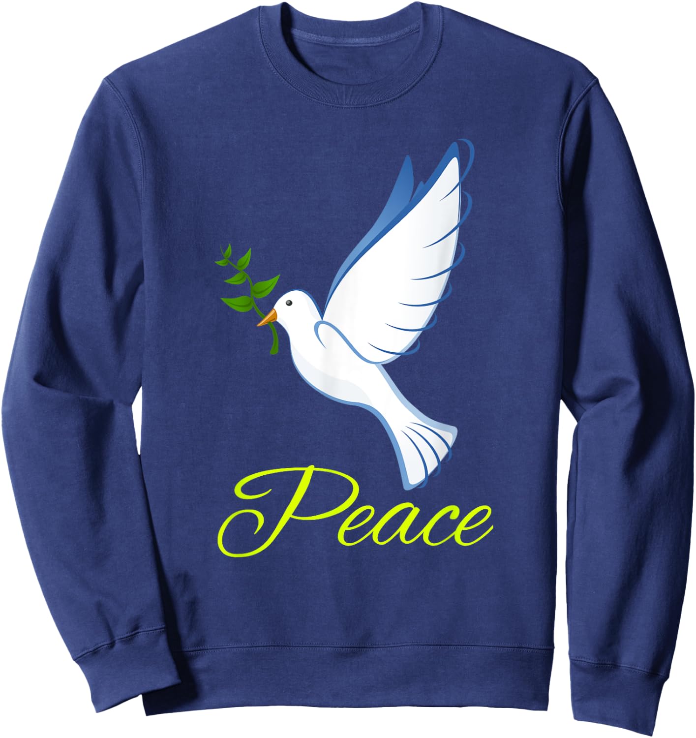 Dove with olive branch symbol of peace . Sweatshirt - Sweatshirt | Navy