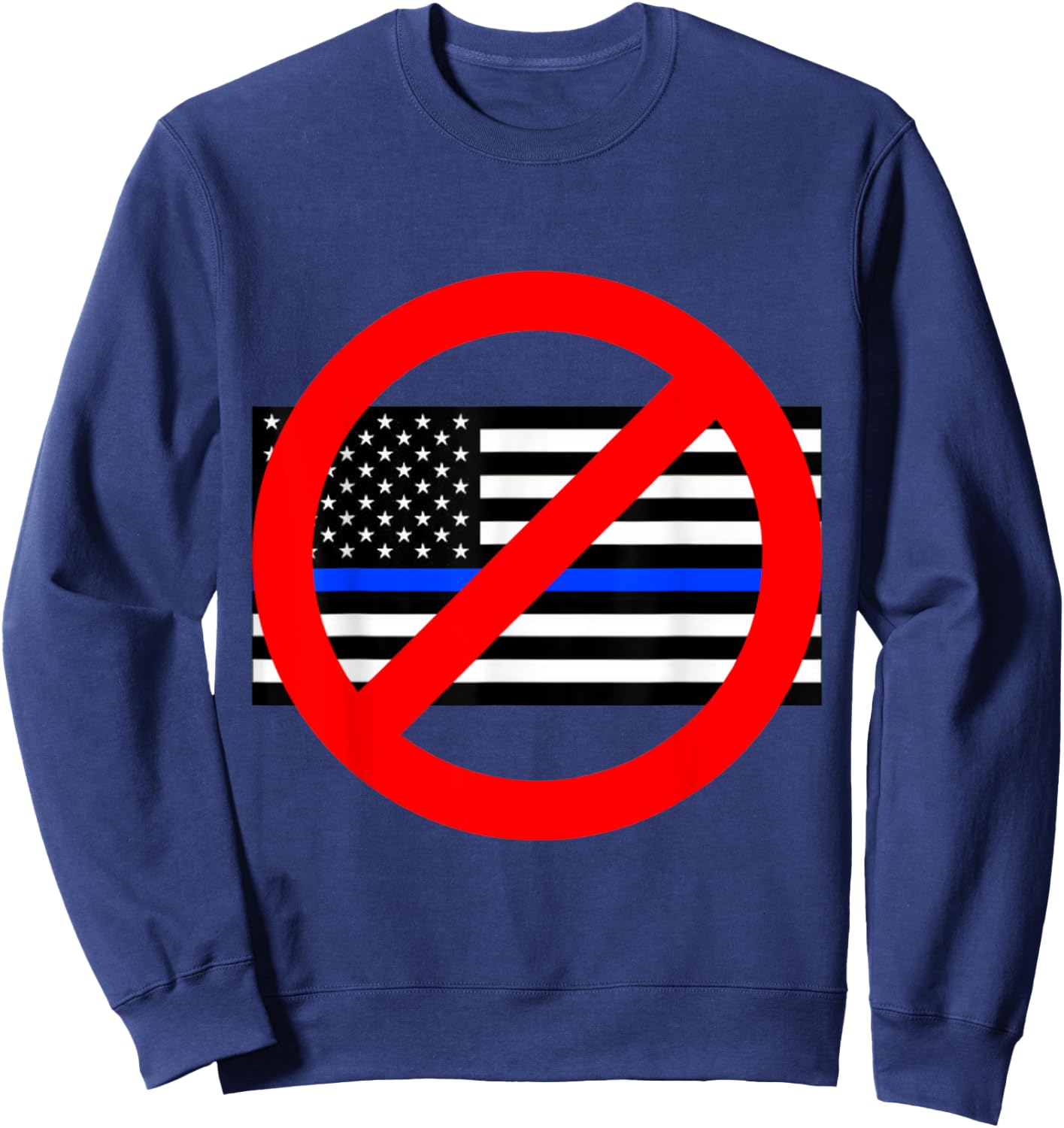 Circle Sky Anti Police State , Men's Black Cotton Blend Short Sleeve Classic Fit , Small Sweatshirt - Sweatshirt | Navy