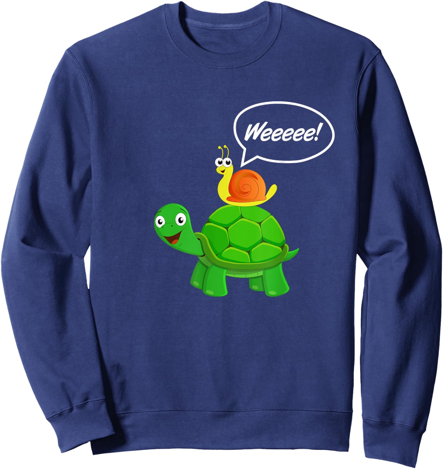 Funny Turtle Snail Sweatshirt - Sweatshirt | Navy