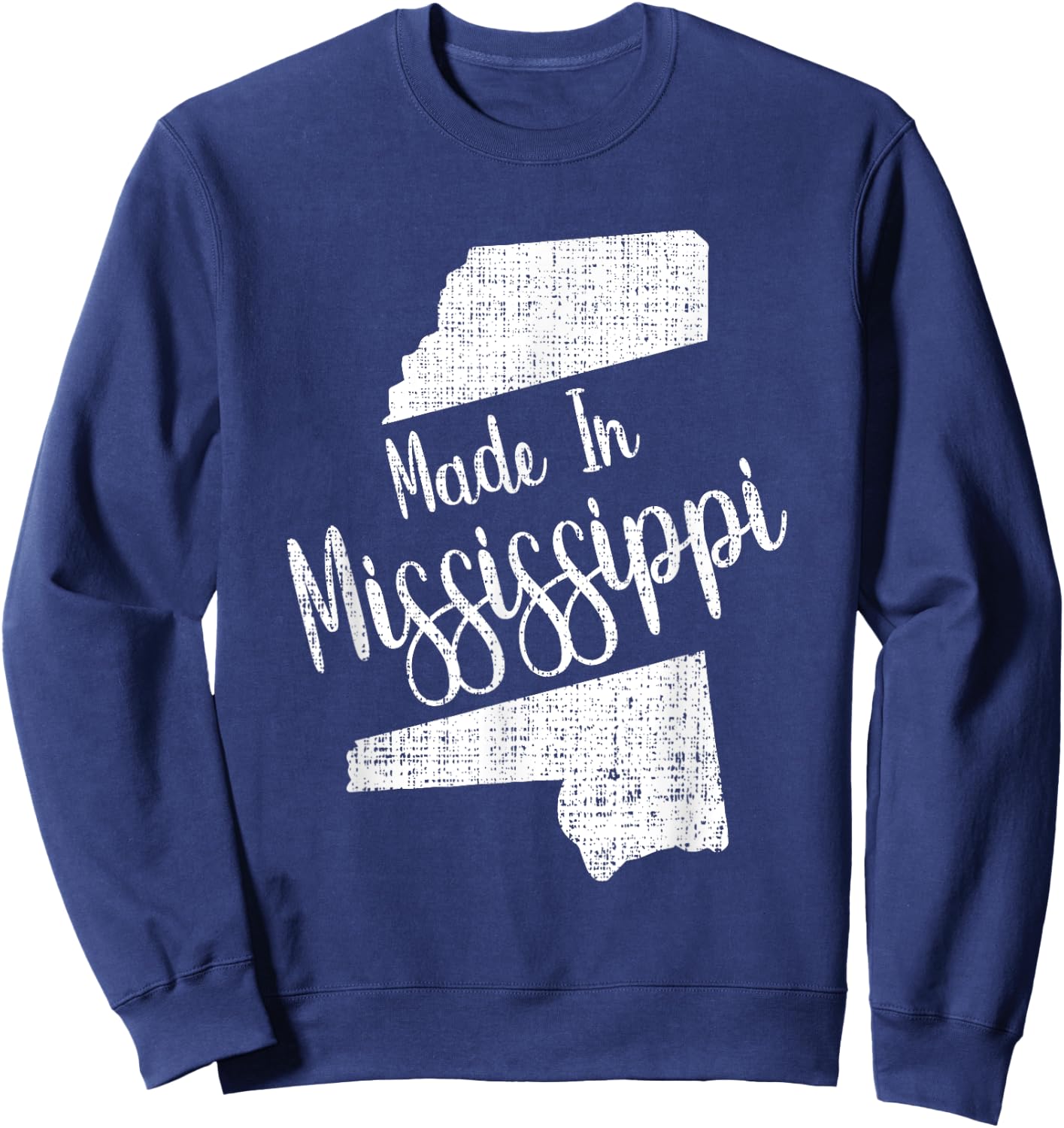 Mississippi State Map Souvenir Gift Sweatshirt - Sweatshirt | Navy