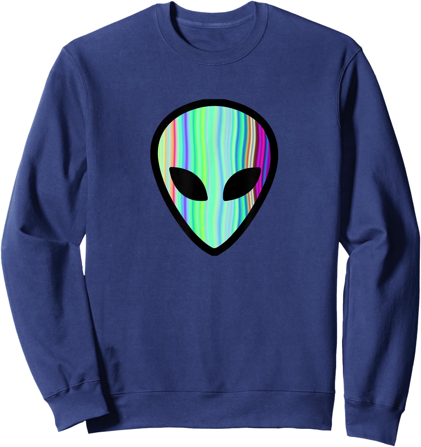 Alien Head - Holographic Cute UFO Sweatshirt - Sweatshirt | Navy