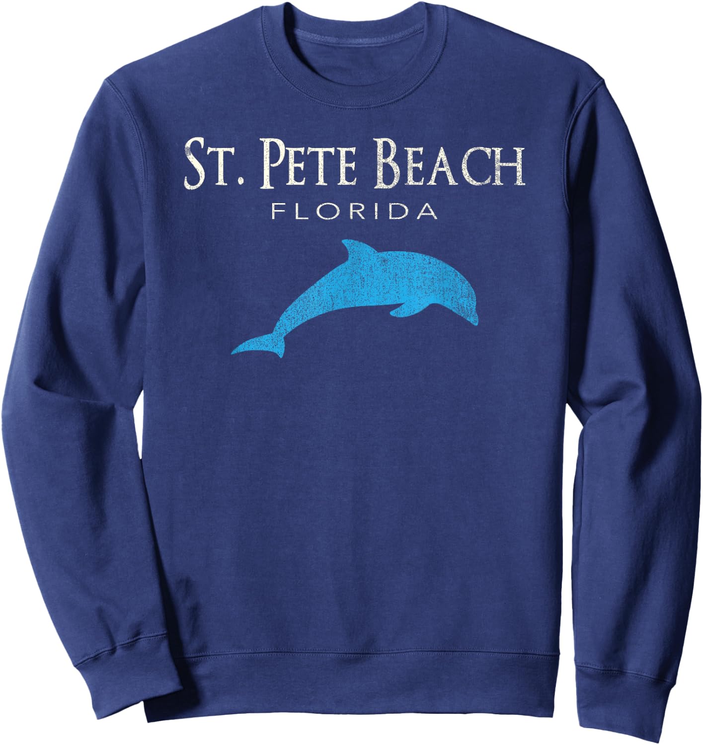 Vintage St. Pete Beach FL Dolphin T Shirt Sweatshirt - Sweatshirt | Navy
