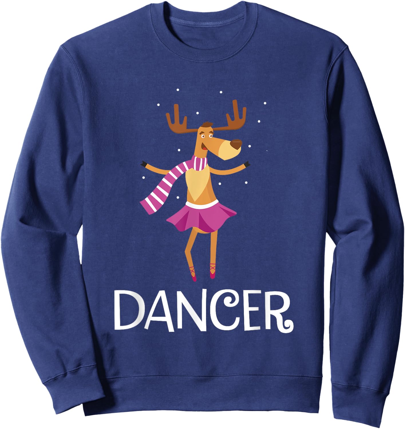 Dancer Prancer Christmas Dancing Reindeer Sweatshirt - Sweatshirt | Navy