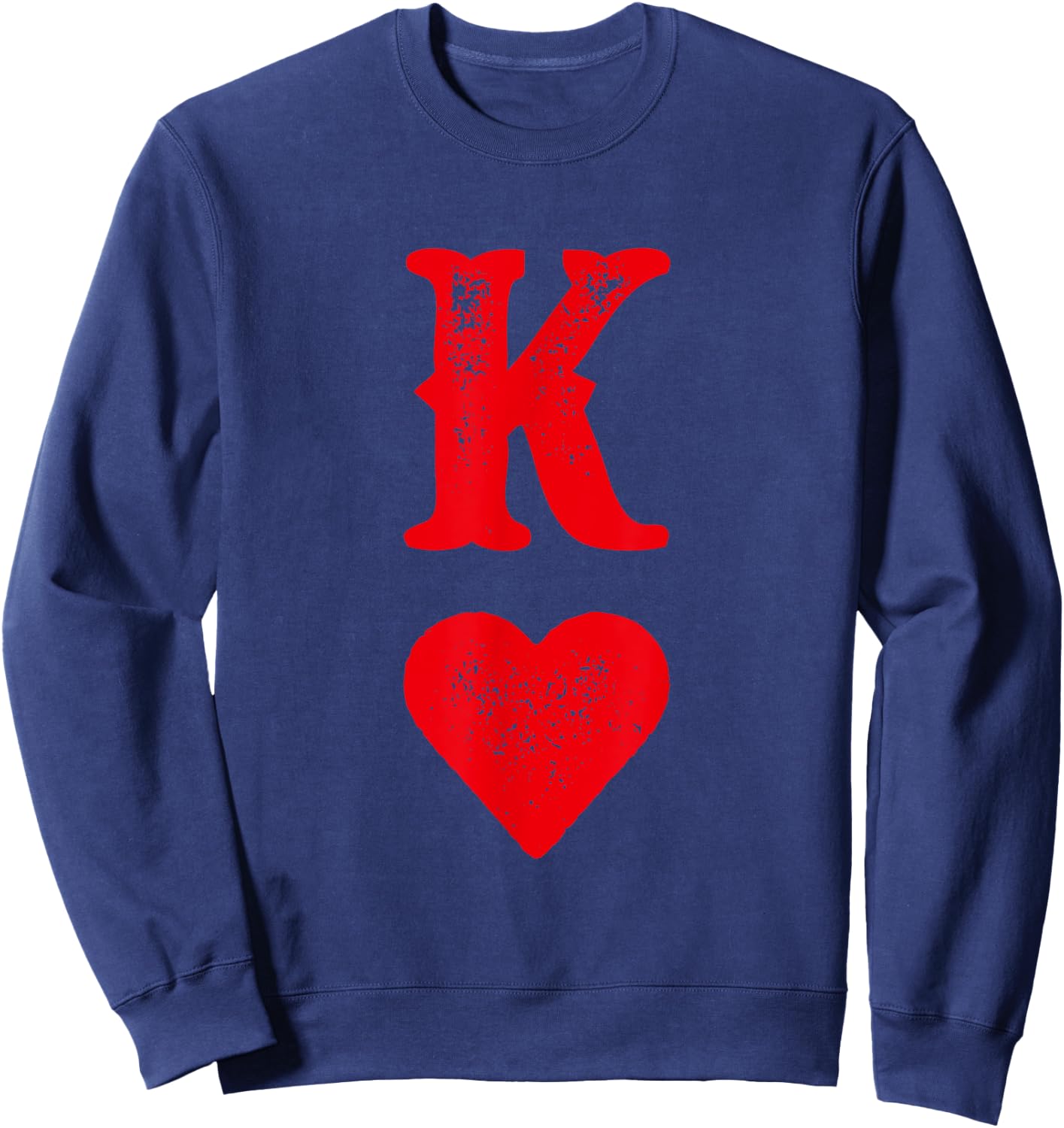 King Of Hearts Playing Card Funny Man Matching Sweatshirt - Sweatshirt | Navy