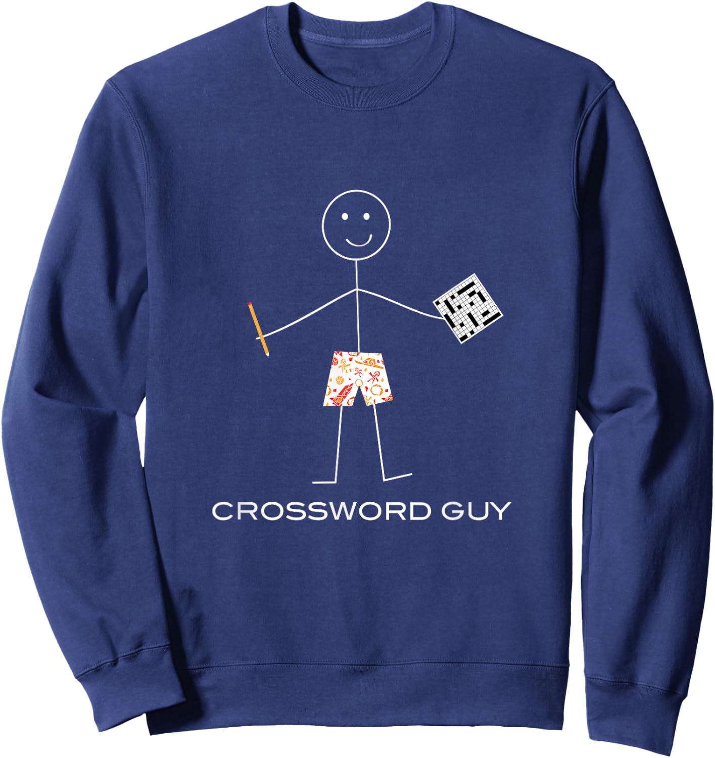 Funny Crossword Puzzle, Boys Game Gifts Sweatshirt - Sweatshirt | Navy