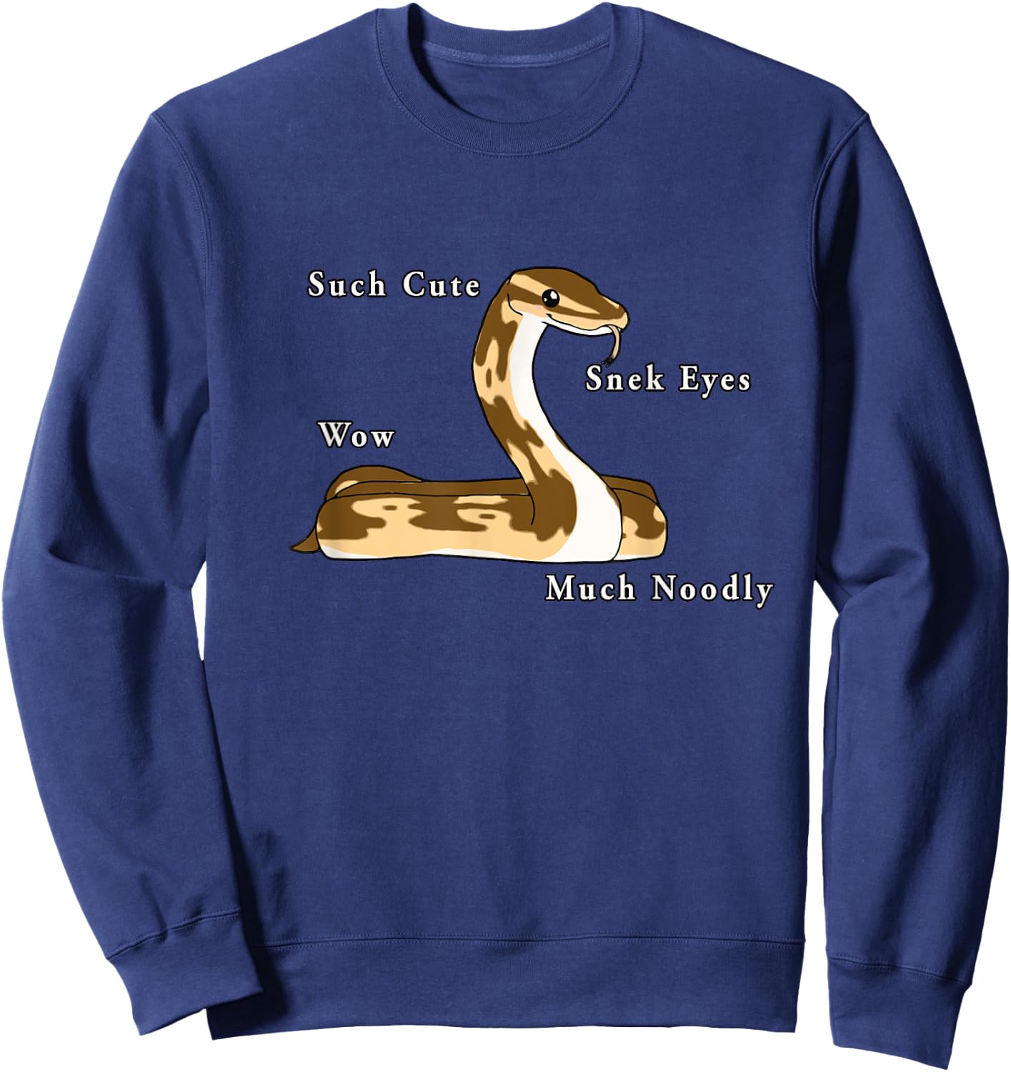 Cute Ball Python Snake Sweatshirt - Sweatshirt | Navy