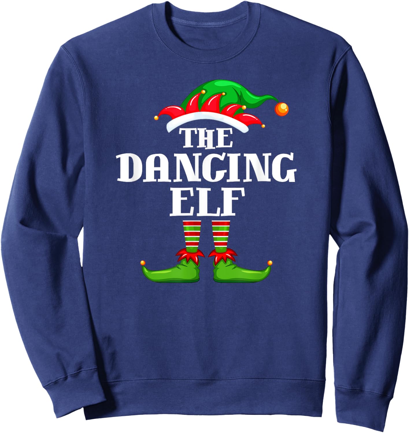 Dancing Elf Matching Family Group Christmas Party Pyjamas Sweatshirt - Sweatshirt | Navy