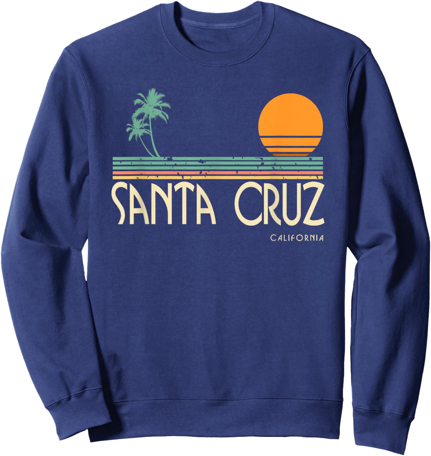 Vintage Santa Cruz California Sunset Palms Sweatshirt - Sweatshirt | Navy