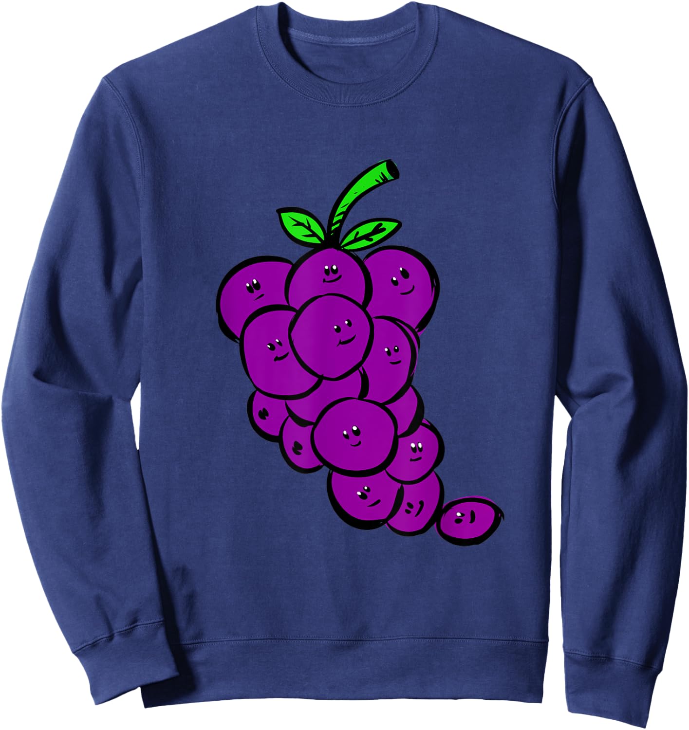 Funny Purple Grapes Vine Vineyard Fruit Gift Sweatshirt - Sweatshirt | Navy