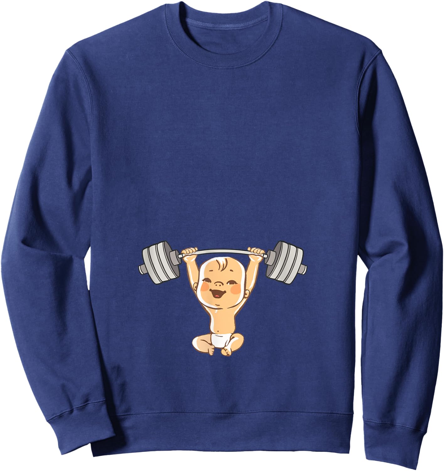 Baby Dumbbell Pregnancy Workout Shirt Sweatshirt - Sweatshirt | Navy