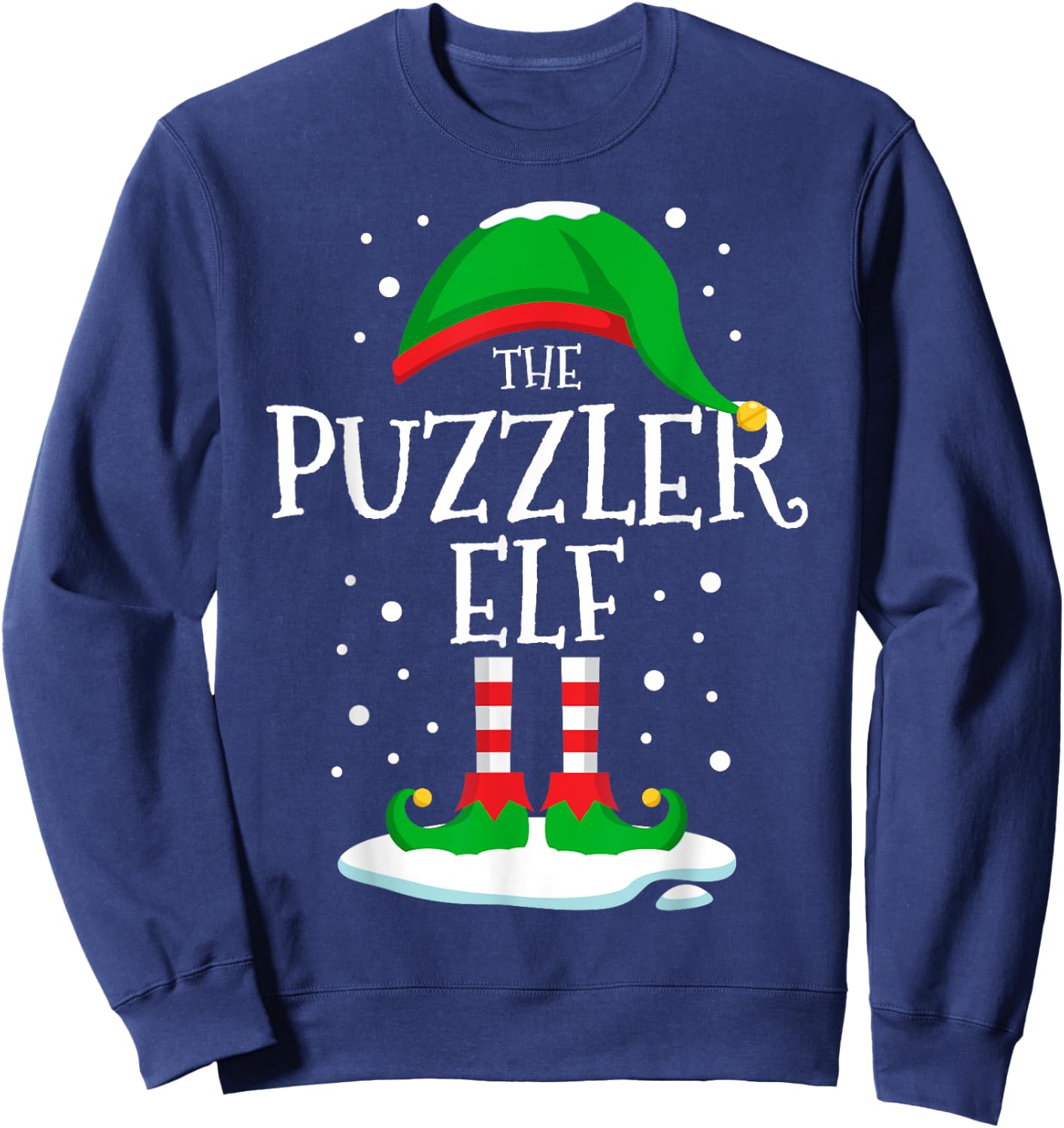 The Puzzler Elf Christmas Family Matching Xmas Group Funny Sweatshirt - Sweatshirt | Navy