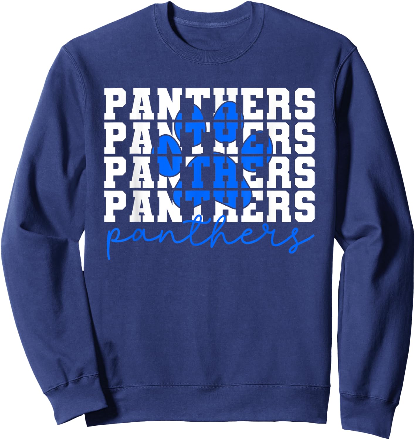 Vintage Panthers School Sports Name Spirit Go Back To School Sweatshirt - Sweatshirt | Navy