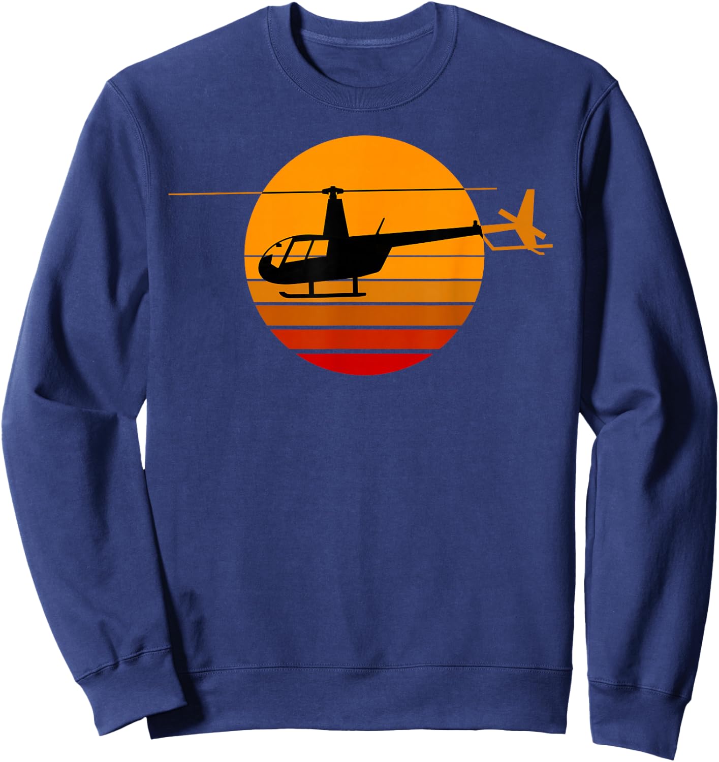 Helicopter Gifts & Accessories R44 Helicopter Pilot Aviation - Black Men's Medium Classic Fit Short Sleeve Sweatshirt - Sweatshirt | Navy
