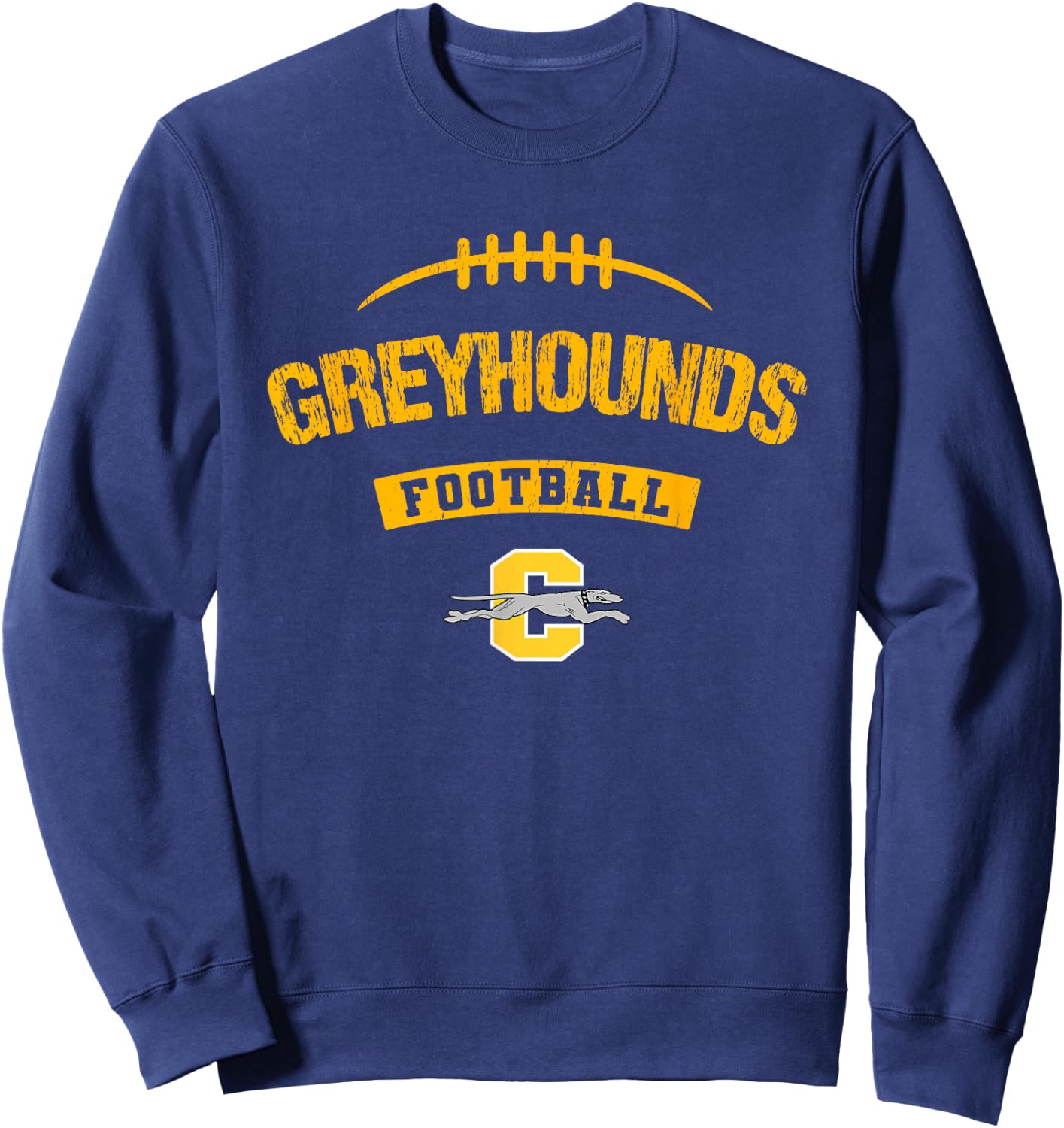 Carmel Greyhounds Logo Football Distressed HS Sweatshirt - Sweatshirt | Navy