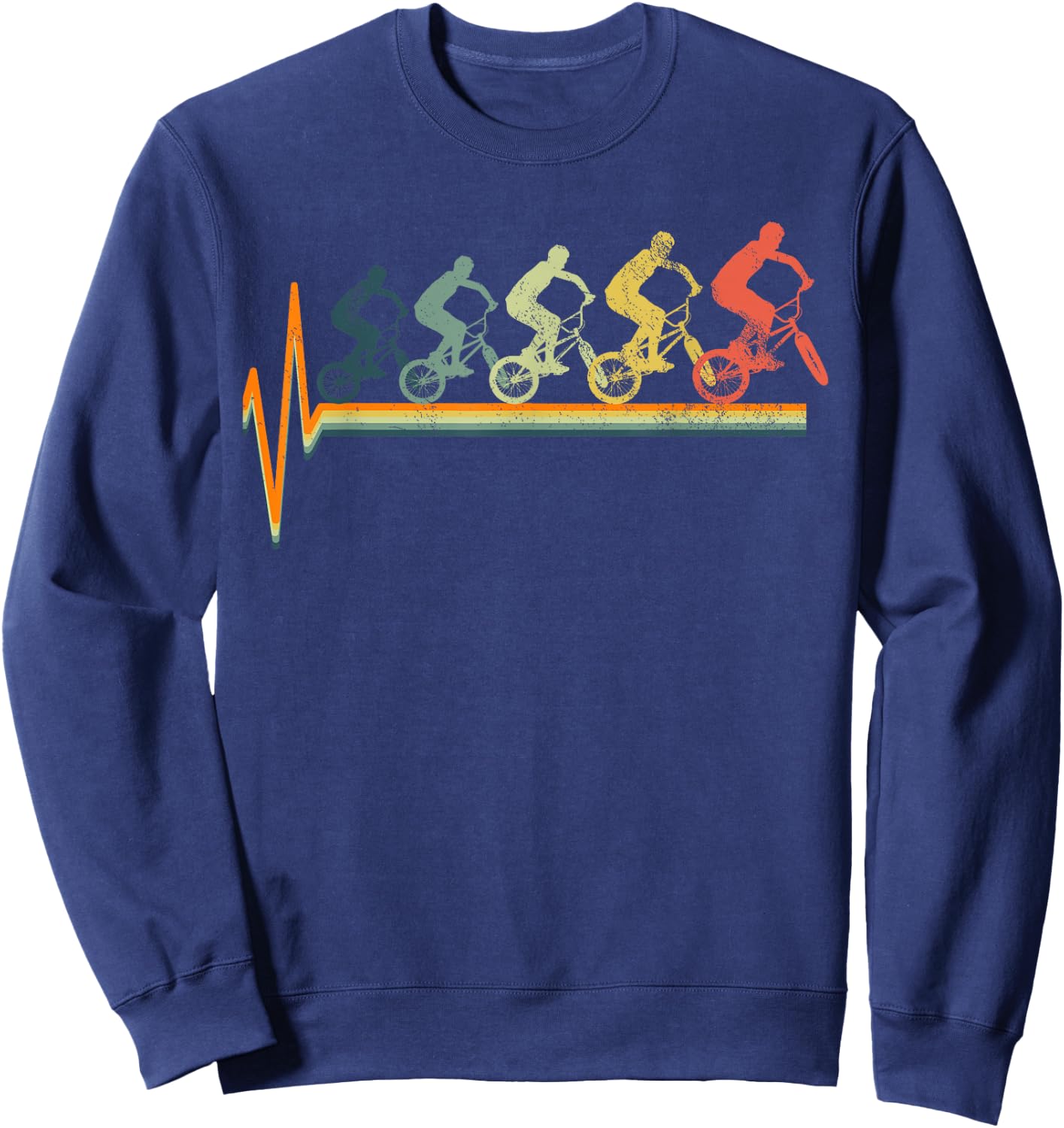BMX Heartbeat Biker Stunt Love Gift Sweatshirt - Sweatshirt | Navy