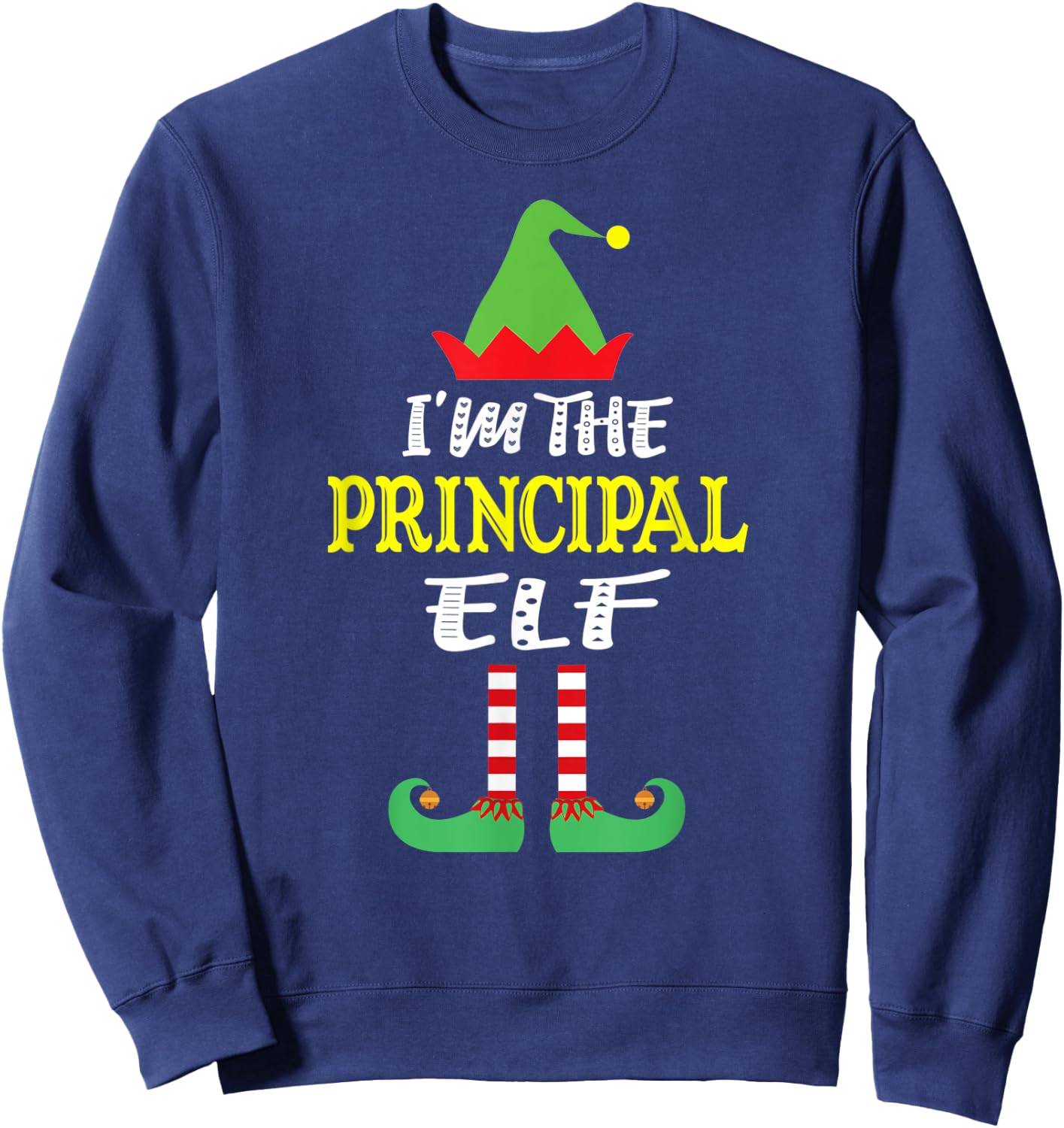 Principal Elf Matching Family Group Christmas Sweatshirt - Sweatshirt | Navy