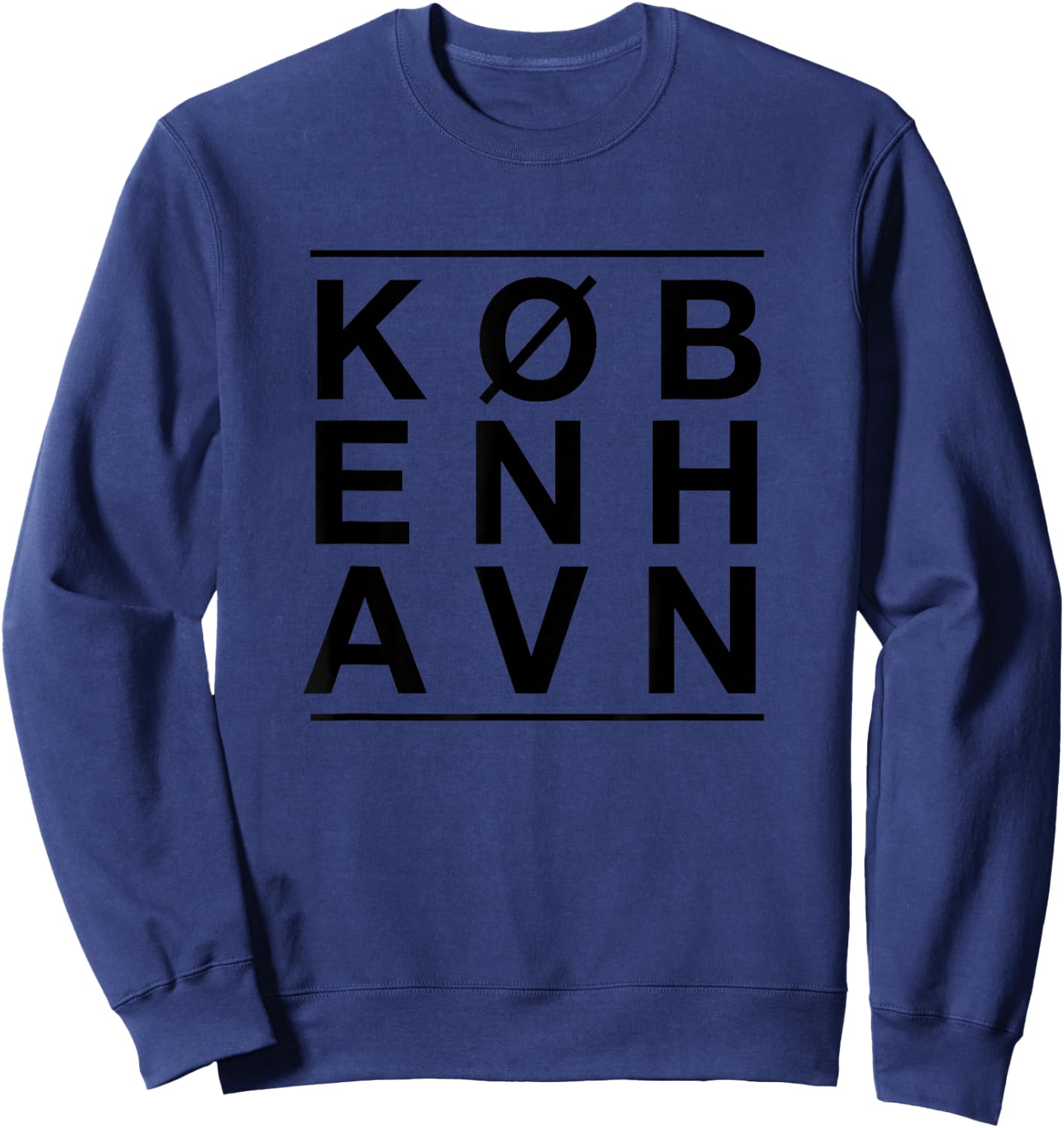 Copehagen Denmark designs , -Adults, Grey, Small, Short Sleeve, , Modern, Nordic Print, Stretchable Fabric Sweatshirt - Sweatshirt | Navy