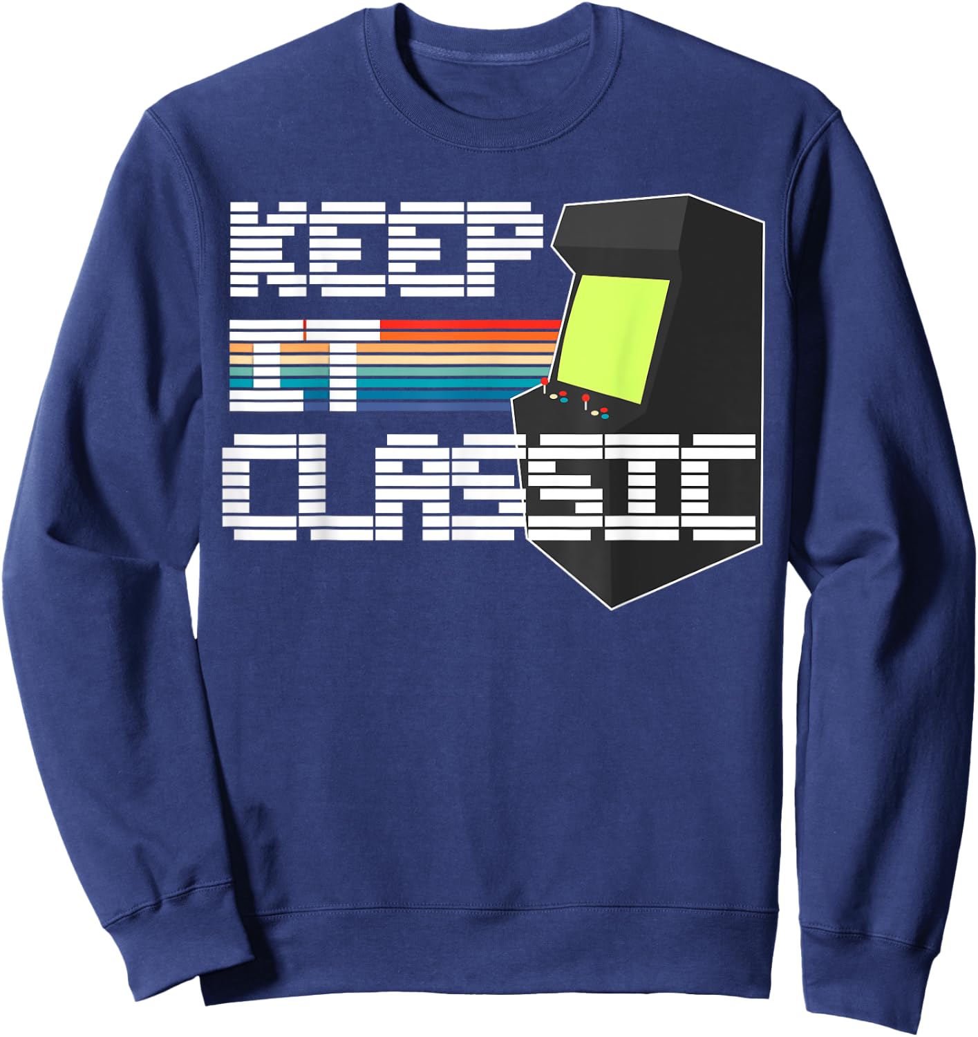 Retro Gamer Vintage Video Game 80s 8-Bit Gaming Classic Sweatshirt - Sweatshirt | Navy